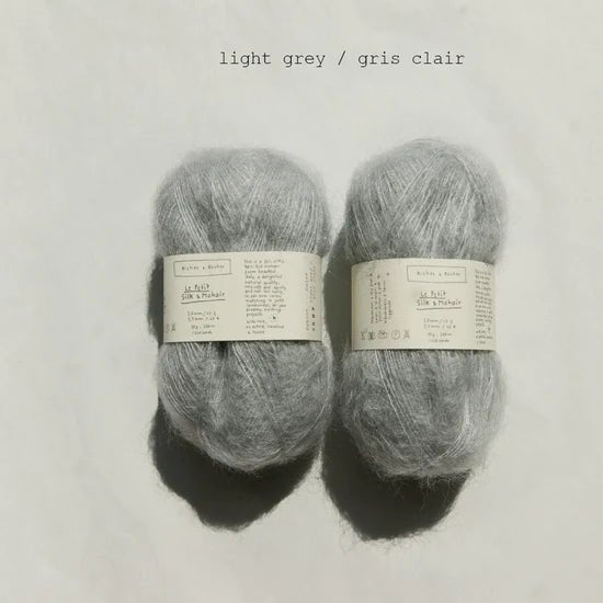 Biches &amp; Buches Le Petit Silk &amp; Mohair - Light Grey - 2 Ply - Biches &amp; Buches - The Little Yarn Store