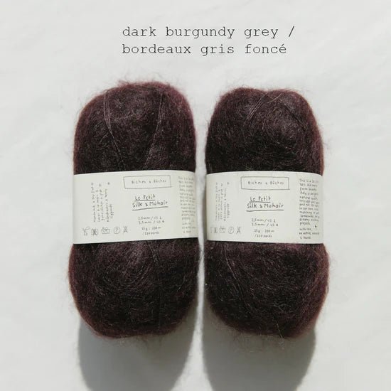 Biches & Buches Le Petit Silk & Mohair - Dark Burgundy Grey - 2 Ply - Biches & Buches - The Little Yarn Store