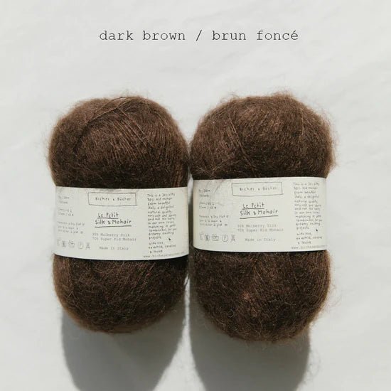 Biches &amp; Buches Le Petit Silk &amp; Mohair - Dark Brown - 2 Ply - Biches &amp; Buches - The Little Yarn Store