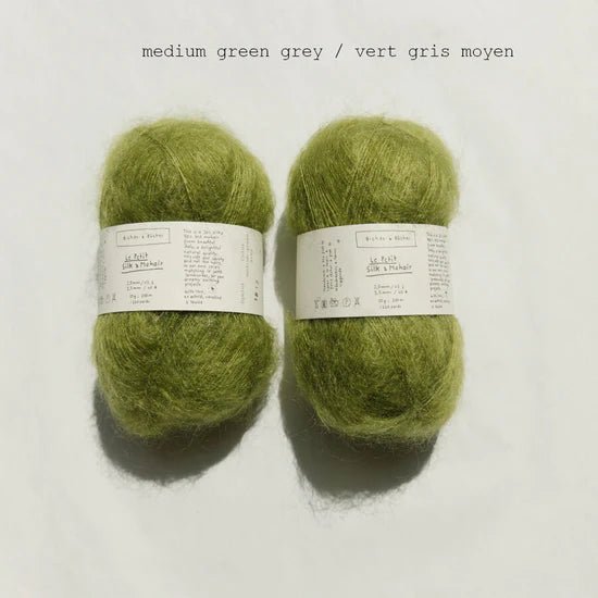 Biches &amp; Buches Le Petit Silk &amp; Mohair - Medium Green Grey - 2 Ply - Biches &amp; Buches - The Little Yarn Store
