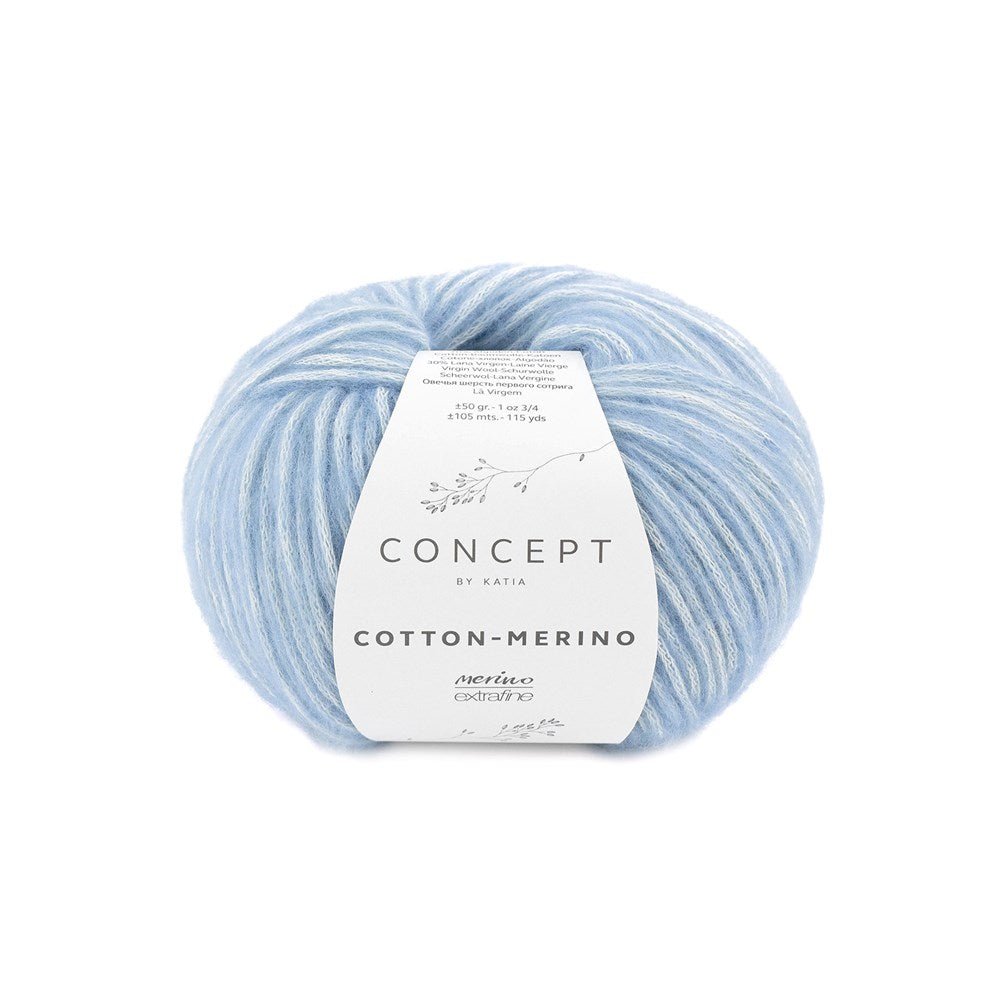 Concept by Katia Cotton-Merino - 131 Light Blue - 10 Ply - Concept by Katia - The Little Yarn Store