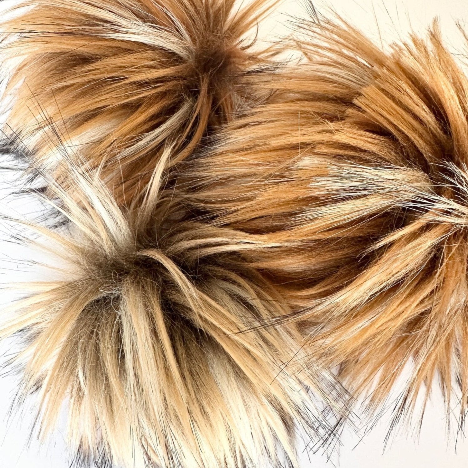 Faux Fur Pom Poms - Fox Badger - LovelyLoopsDesigns - New - The Little Yarn Store