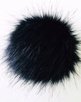 Faux Fur Pom Poms - Obsidian Black - LovelyLoopsDesigns - New - The Little Yarn Store