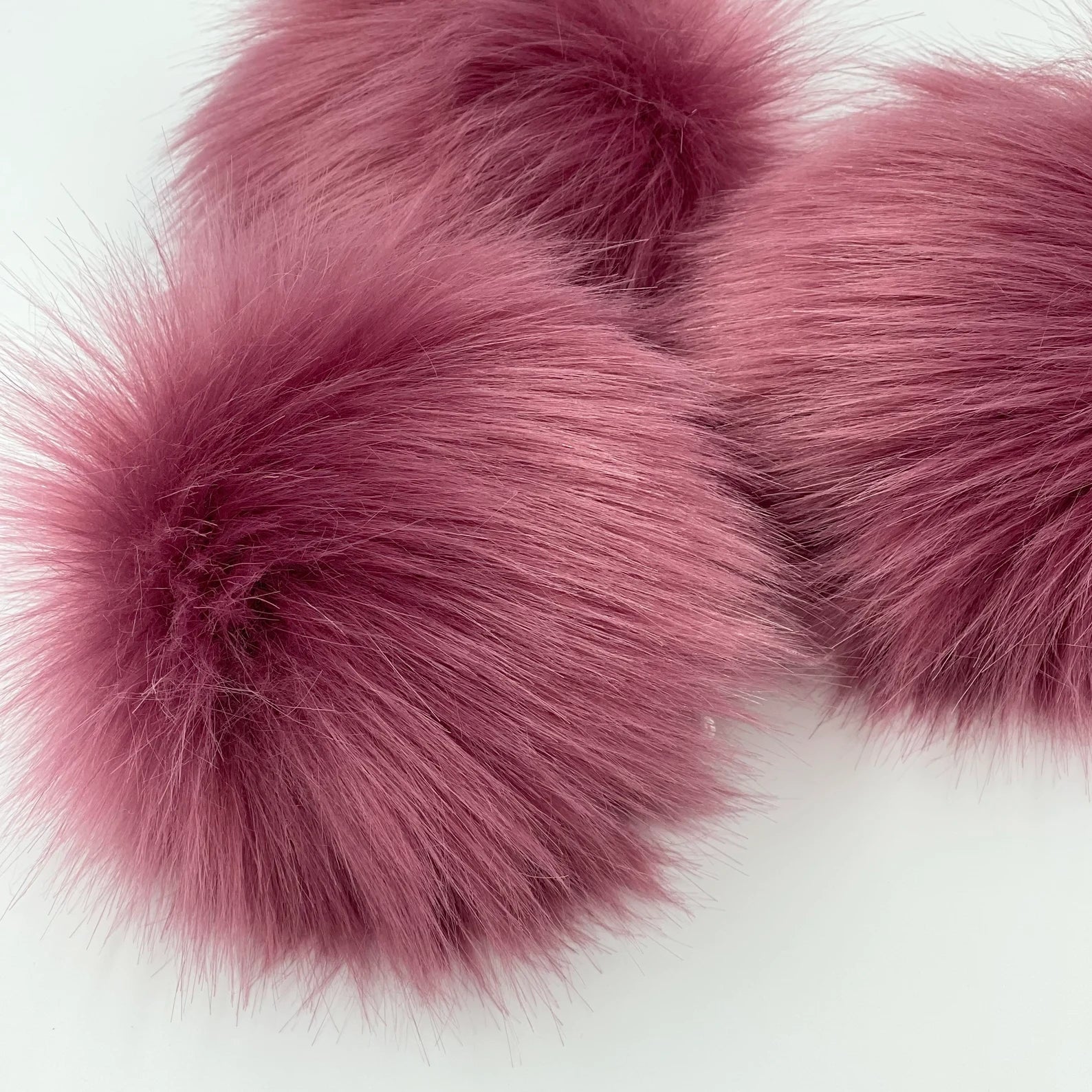 Faux Fur Pom Poms - Dusty Rose - LovelyLoopsDesigns - New - The Little Yarn Store