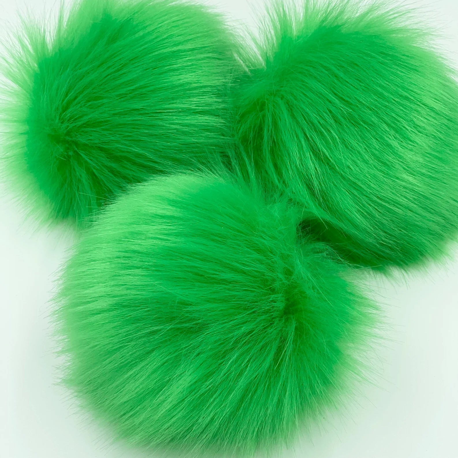 Faux Fur Pom Poms - Spring Green - LovelyLoopsDesigns - New - The Little Yarn Store