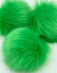 Faux Fur Pom Poms - Spring Green - LovelyLoopsDesigns - New - The Little Yarn Store