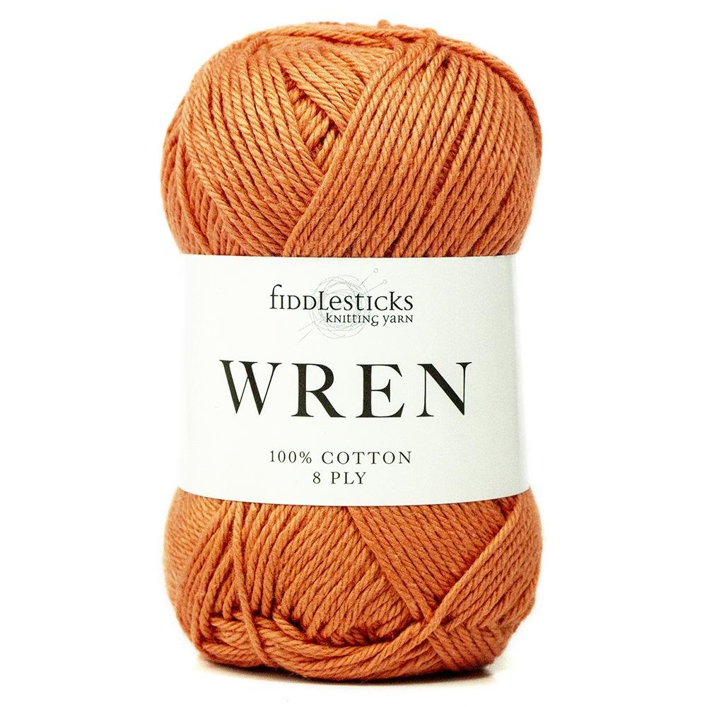 Fiddlesticks Wren - 017 Mandarin - 8 Ply - Cotton - The Little Yarn Store