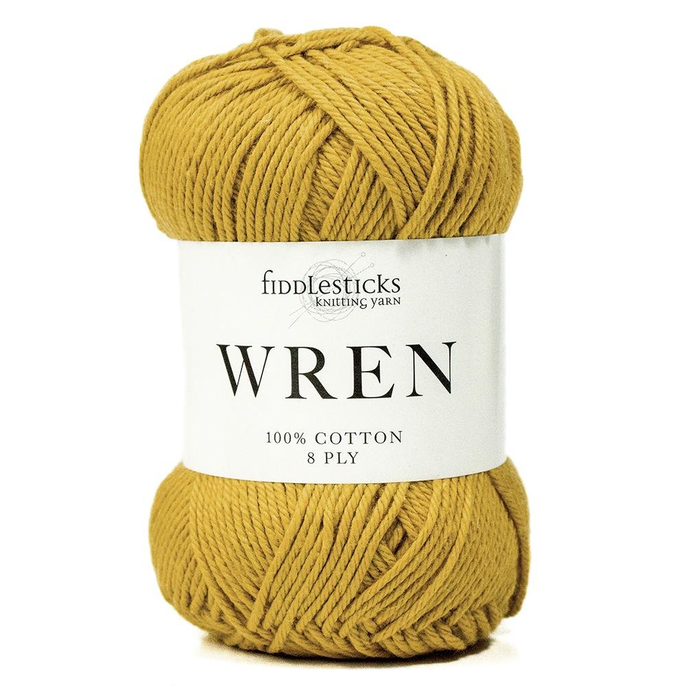 Fiddlesticks Wren - 007 Mustard - 8 Ply - Cotton - The Little Yarn Store