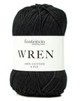 Fiddlesticks Wren - 001 Black - 8 Ply - Cotton - The Little Yarn Store