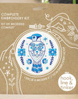 Folk Blue Jay Complete Embroidery Kit - Hook, Line, & Tinker Embroidery Kits - The Little Yarn Store