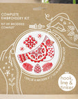 Folk Cardinal Complete Embroidery Kit - Hook, Line, & Tinker Embroidery Kits - The Little Yarn Store