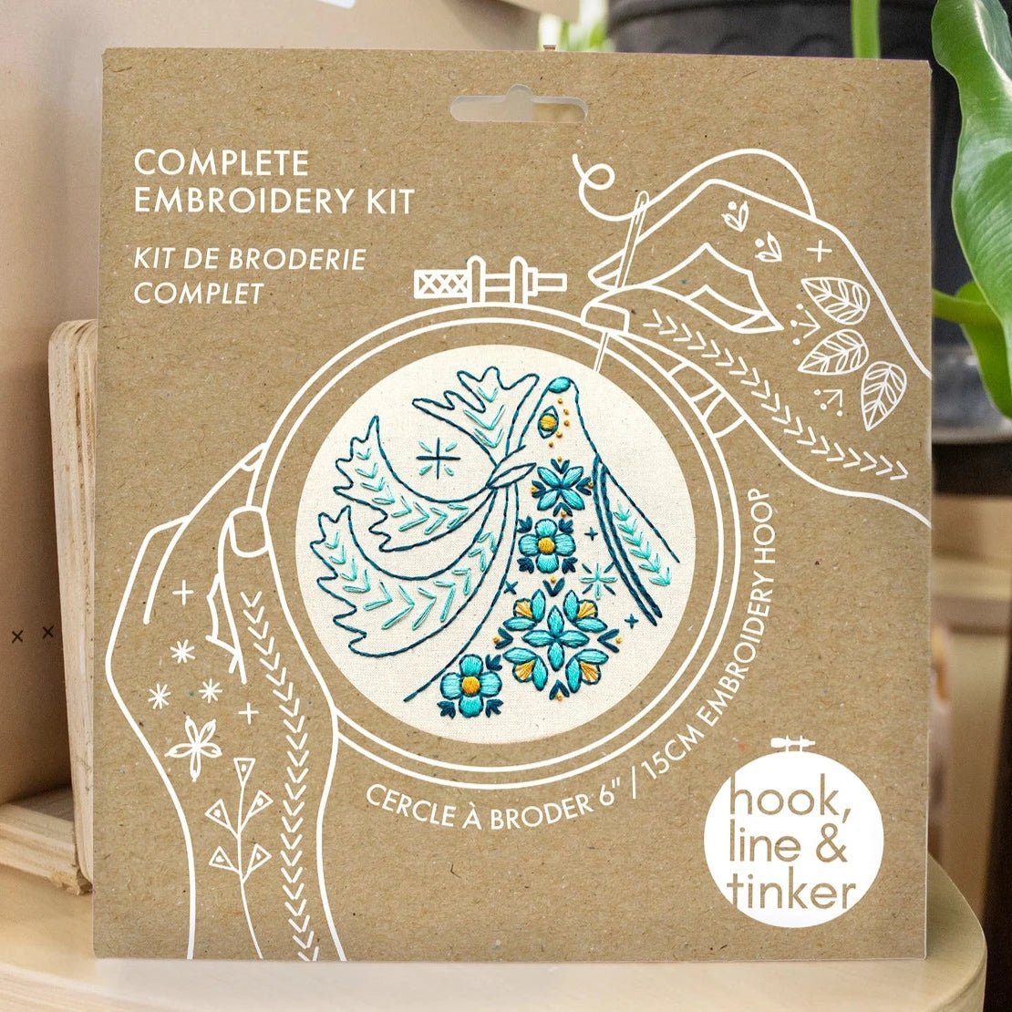 Folk Caribou Complete Embroidery Kit - Hook, Line, & Tinker Embroidery Kits - The Little Yarn Store