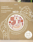 Folk Fox Complete Embroidery Kit - Hook, Line, & Tinker Embroidery Kits - The Little Yarn Store