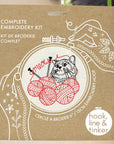 Kitten with Knitting Complete Embroidery Kit - Hook, Line, & Tinker Embroidery Kits - The Little Yarn Store