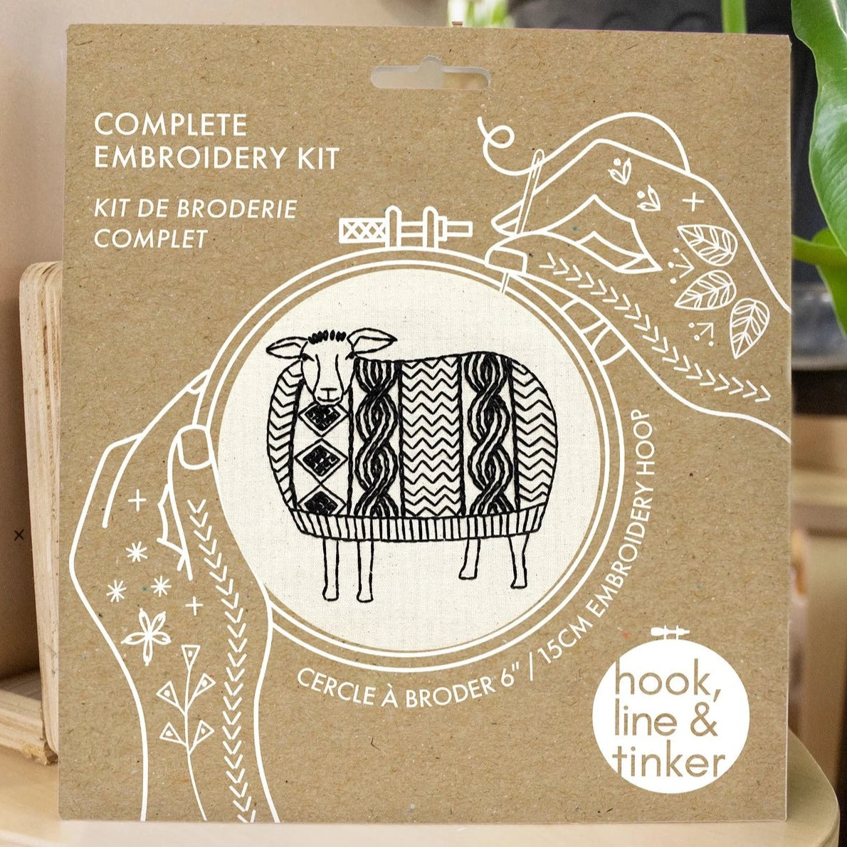 Sweater Weather Sheep Complete Embroidery Kit - Hook, Line, &amp; Tinker Embroidery Kits - The Little Yarn Store
